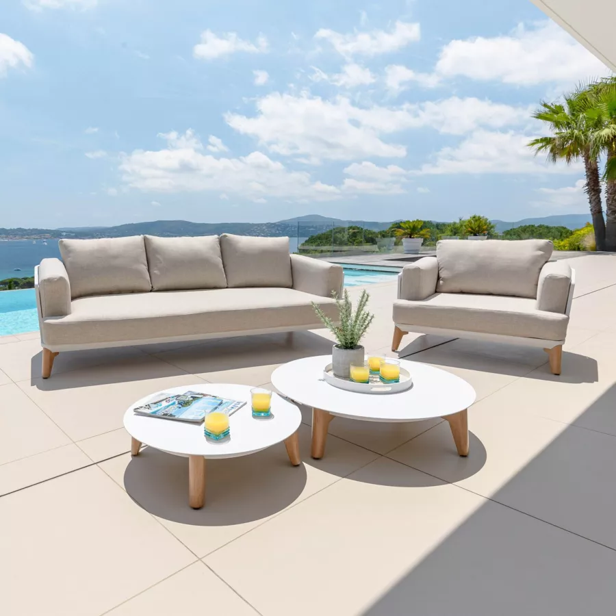 Mesa de centro redonda (D68 cm) Monte Carlo - Blanco