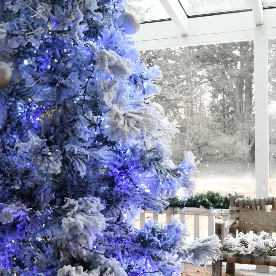 Luces de Navidad Bicolor Flashing light 8 m Azul y blanco frío 128 LED