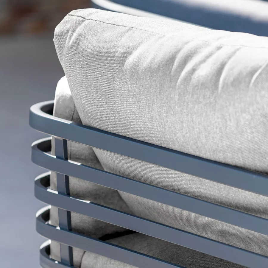 Conjunto de jardín de aluminio 12 plazas 8 piezas Monte Carlo Gris antracita y gris claro