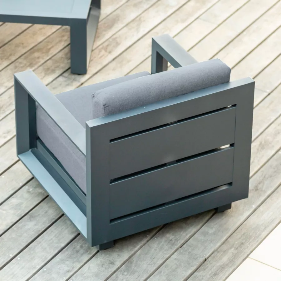 SillÃ³n de jardÃ­n de relax en aluminio Elba Gris antracita 