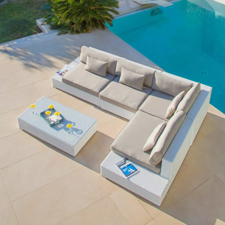 Salon de jardin Palma Blanc - 5 places 5