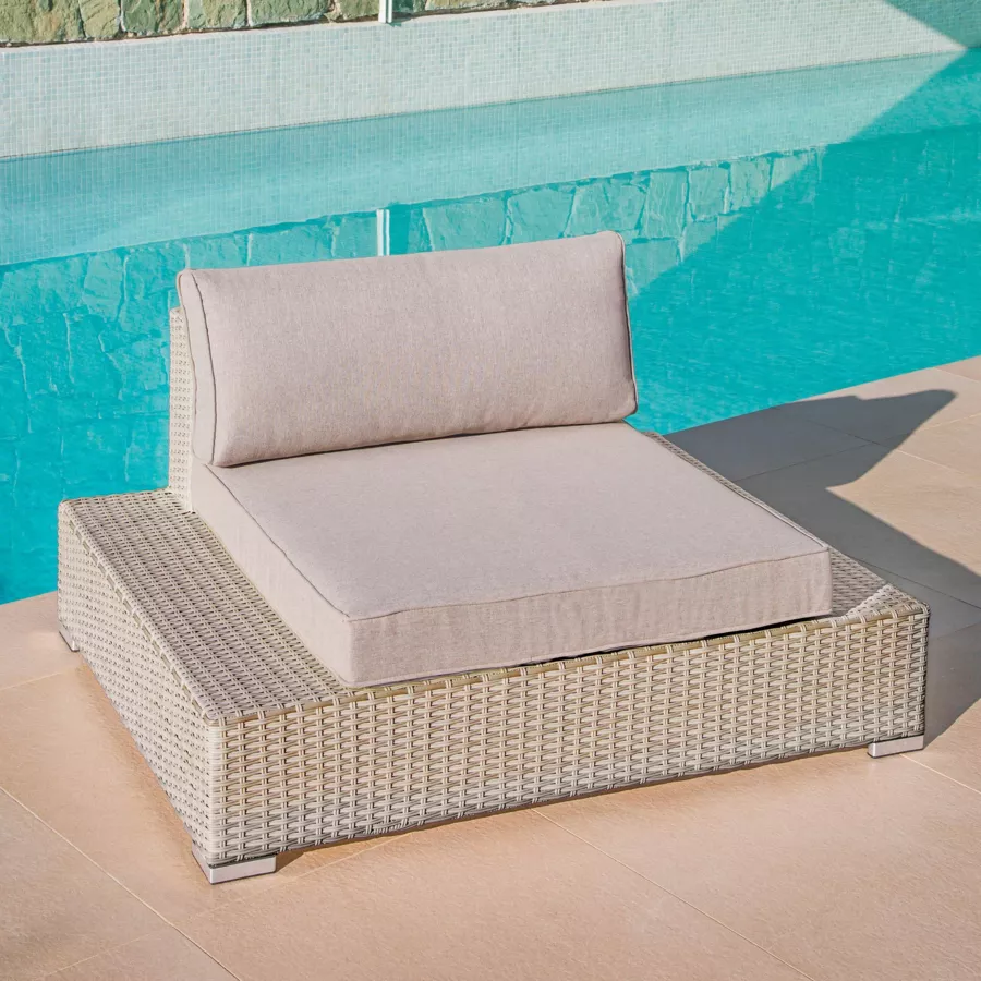 Salon de jardin en résine tressée 9 places 9 pcs Palma Gris et taupe