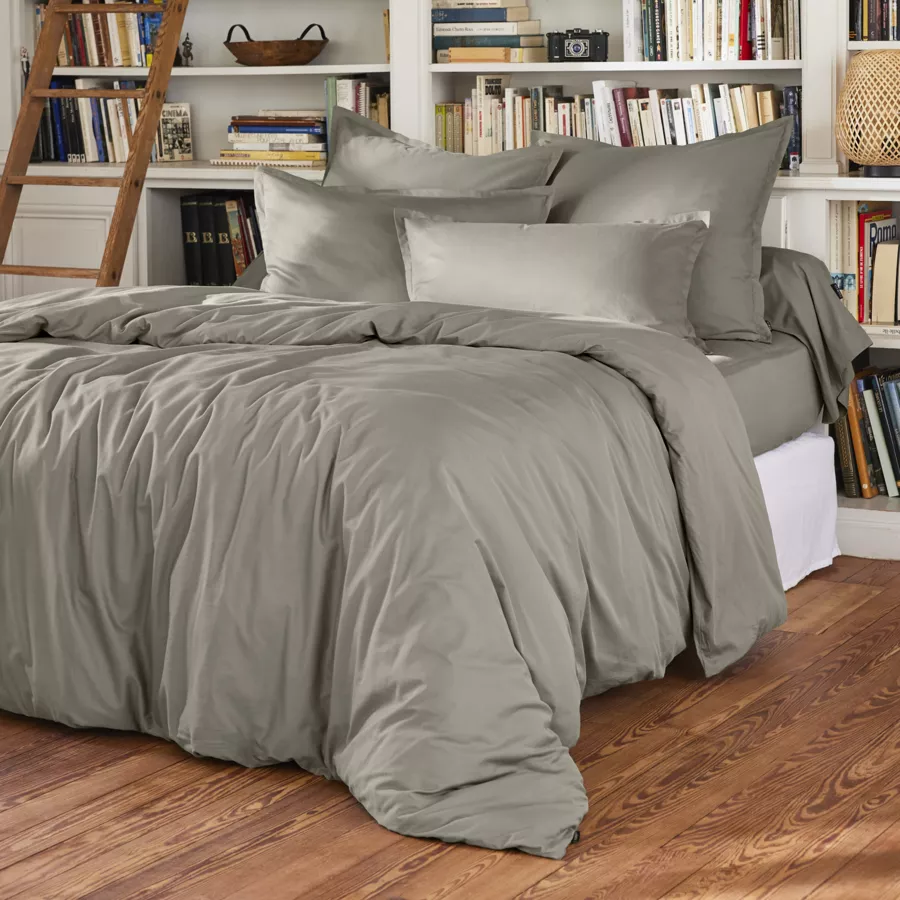 EM - Drap housse 200 x 200 cm Percale unie CALI Taupe