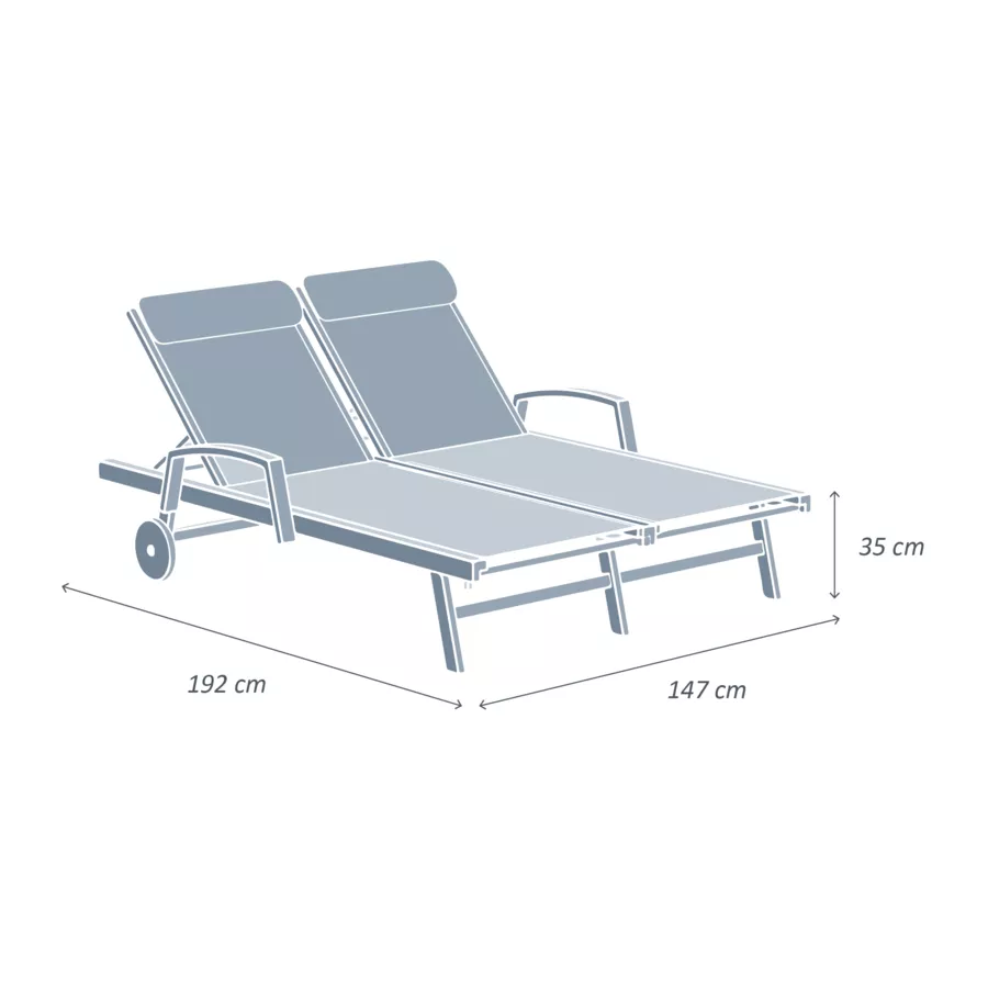 Transat double en aluminium Pirae Ecru