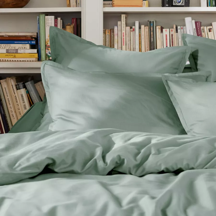 EM - Housse de couette 140 x 200 cm Percale unie CALI Eucalyptus
