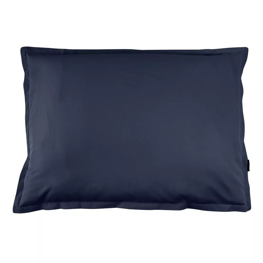 Funda de almohada rectangular de percal de algodón (70 cm) Cali Azul marino