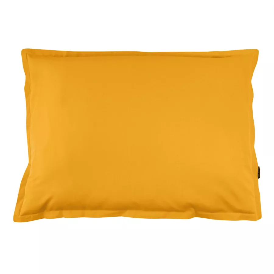 Funda de almohada rectangular de percal de algodón (80 cm) Cali Amarillo mostaza