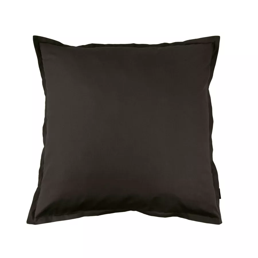 Funda de almohada cuadrada de percal de algodón (65 cm) Cali Negra