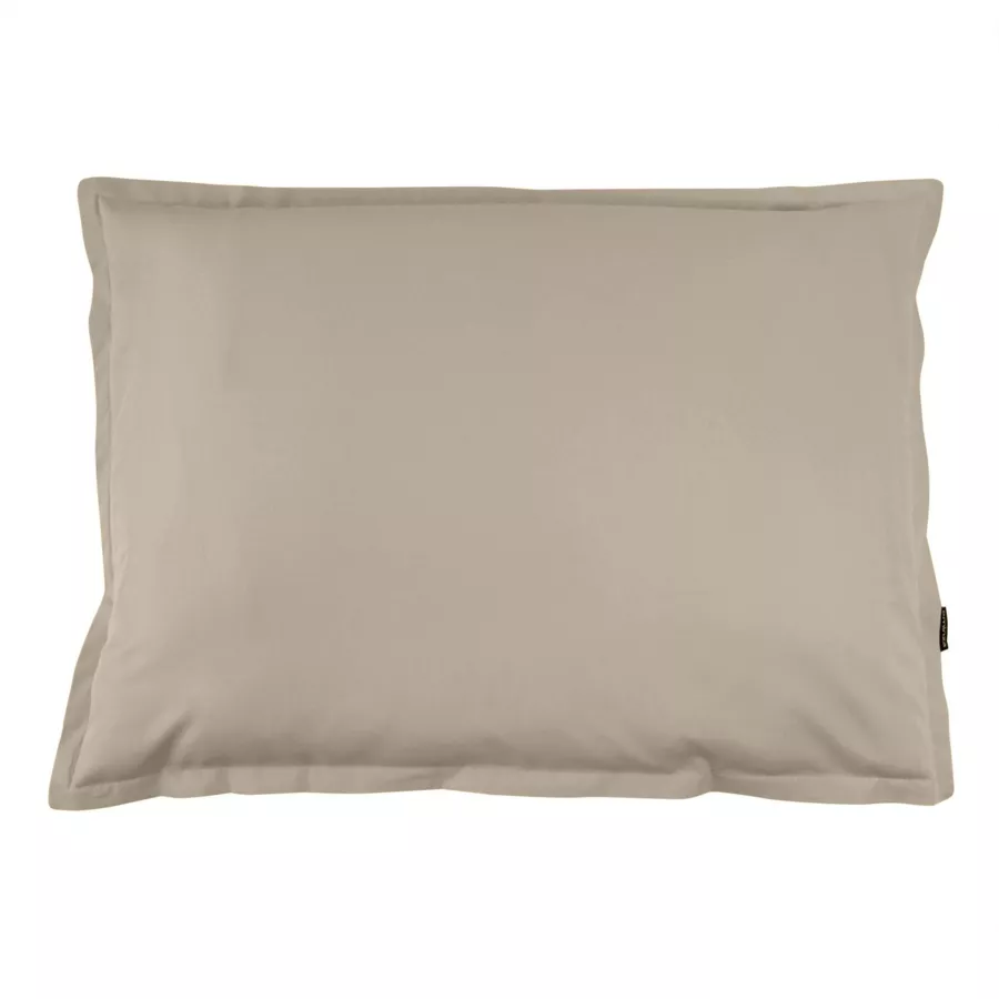 EM - Taie d'oreiller volant plat 50 x 70 cm Percale unie CALI Taupe