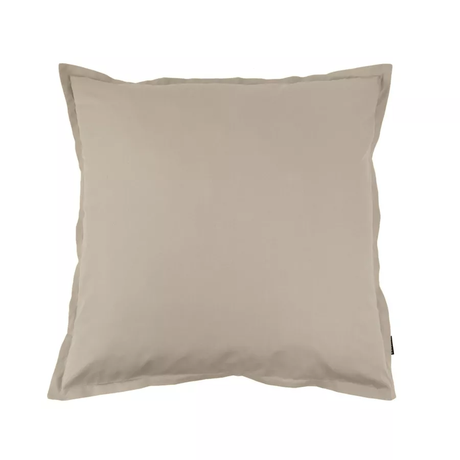 EM - Taie d'oreiller volant plat 65 x 65 cm Percale unie CALI Taupe