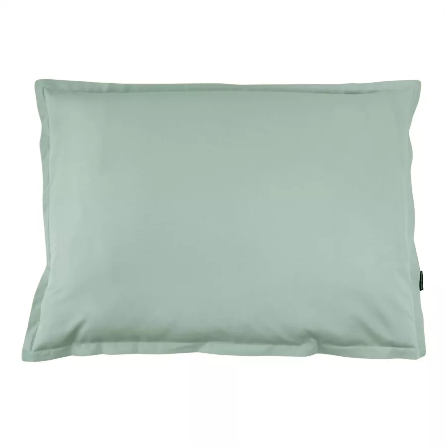 EM - Taie d'oreiller volant plat 50 x 70 cm Percale unie CALI Eucalyptus