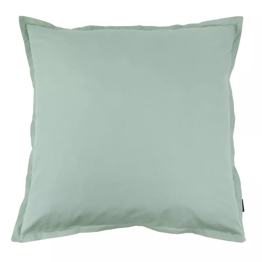EM - Taie d'oreiller volant plat 80 x 80 cm Percale unie CALI Eucalyptus