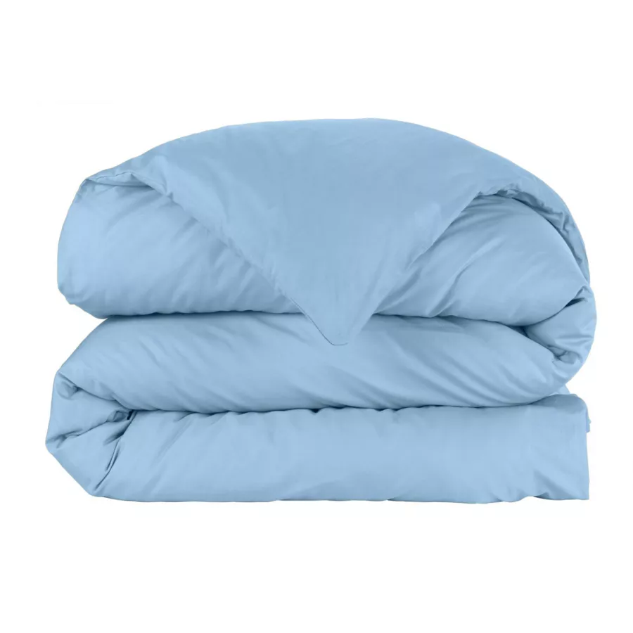 EM - Housse de couette 140 x 200 cm Percale unie CALI Bleu ciel