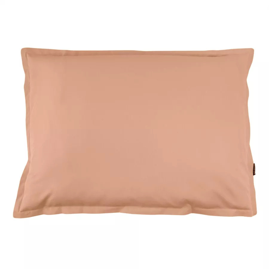 EM - Taie d'oreiller volant plat 50 x 70 cm Percale unie CALI Rose pche