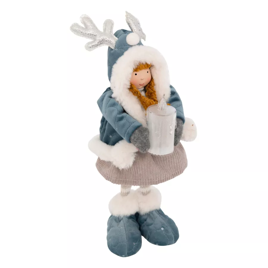 FILLETTE BLEU DEBOUT LED 34CM