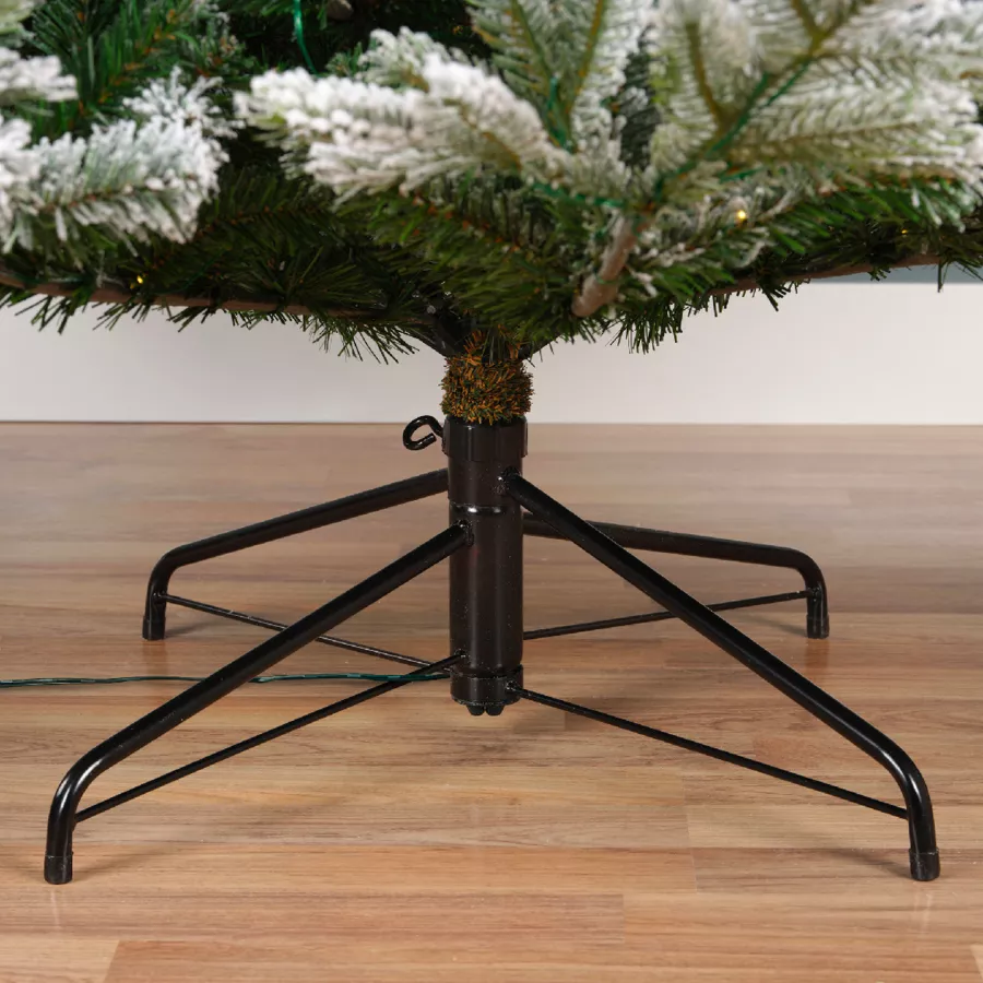 Sapin de Noël artificiel lumineux 700LED H240 cm Glorious Vert enneigé