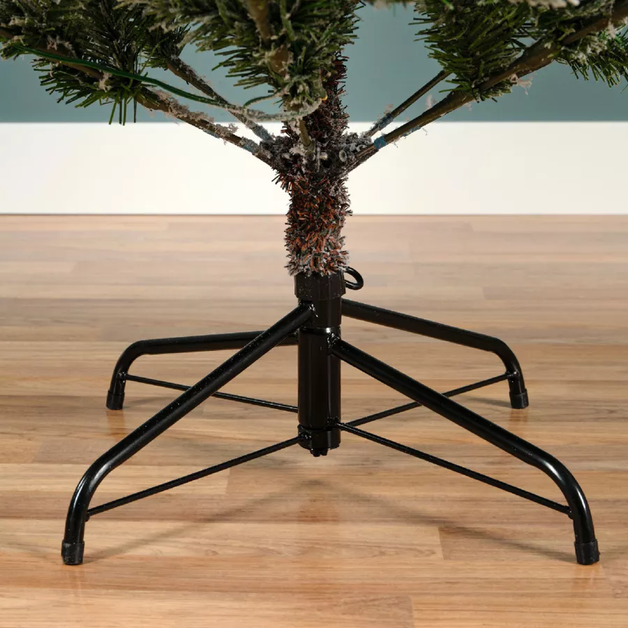 Sapin de Noël artificiel lumineux 430 LED H210 cm Allix Vert enneigé