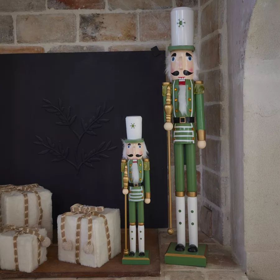 Soldat Casse-noisette en bois (H50 cm) Viktor Vert