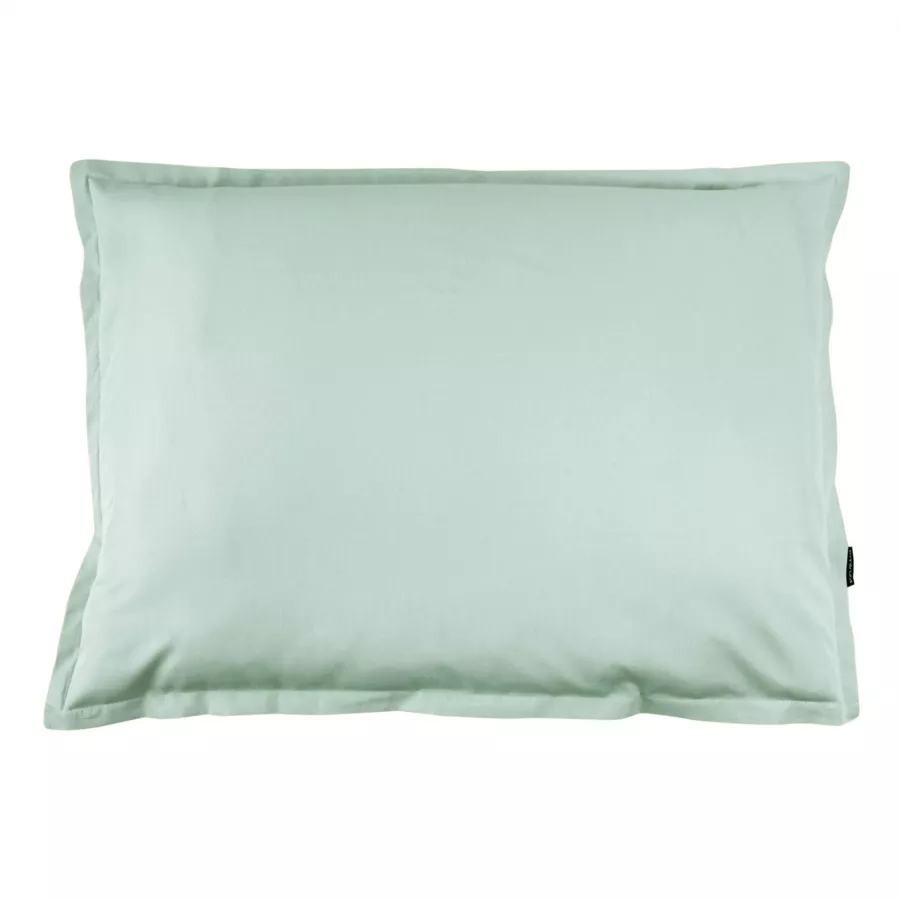 EM - Taie d'oreiller volant plat 50 x 80 cm Percale unie CALI Eucalyptus
