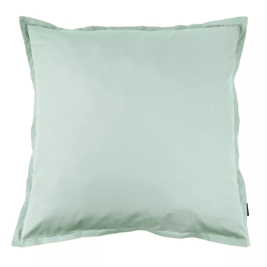 EM - Taie d'oreiller volant plat 80 x 80 cm Percale unie CALI Eucalyptus