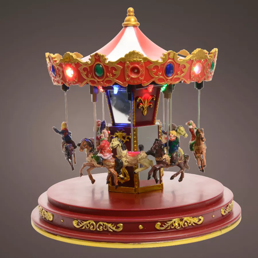 Carrousel lumineux, animé et musical (H25 cm) Souvenirs d’Hiver