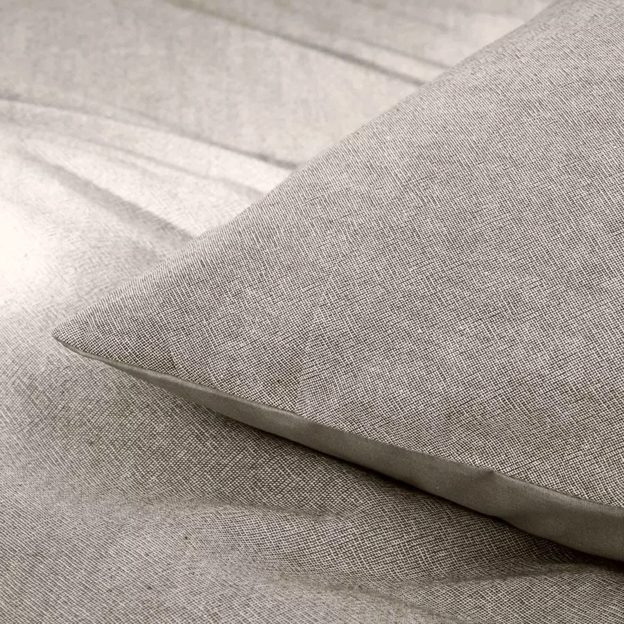 Parure 3 Pices (240 x 220 cm) Meline Anthracite, 100% Coton Fils Teints