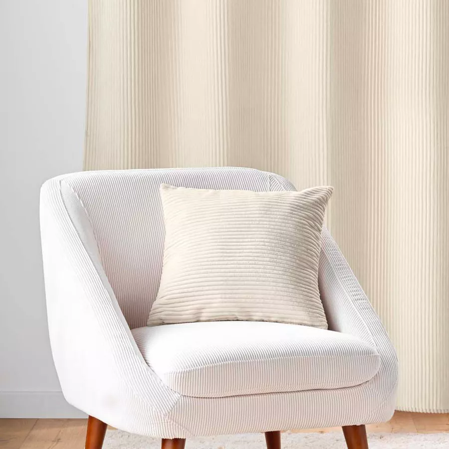 Coussin DŽhoussable (45 x 45 cm) Nils Naturel, Flanelle Relief Unie