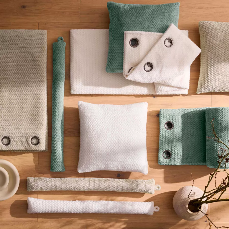 Bas de Porte (80 x 10 cm) Flanela Naturel, Flanelle Relief Unie