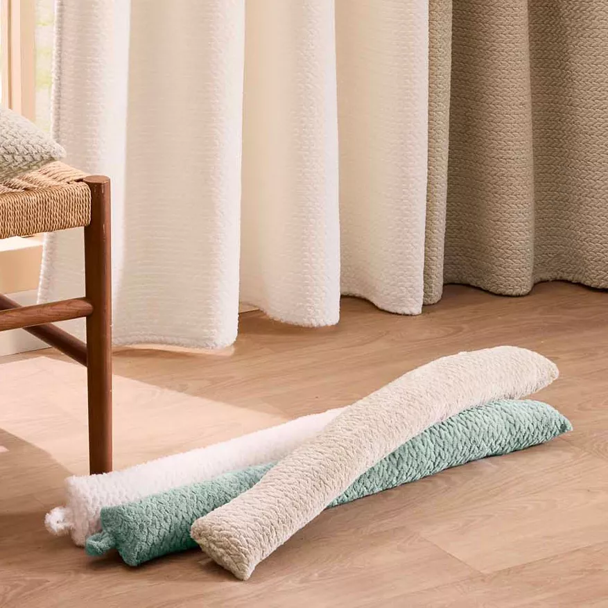 Cojín de puerta de felpa (80 x 10 cm) Flanela Beige