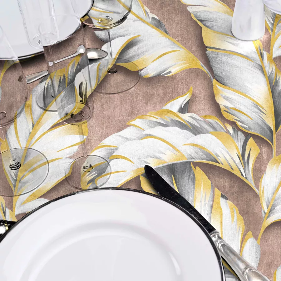 Nappe Rectangle (140 x 240 cm) Ebany Choco, PVC Textilia
