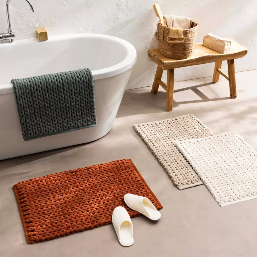 Tapis de Bain (50 x 80 cm) Ariel Cdre, Coton/Polyester Chenille