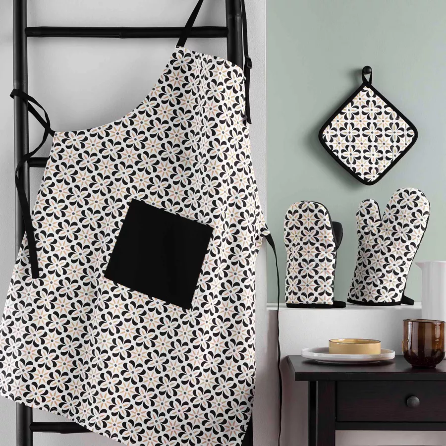 Gant de Cuisine (30 x 18 cm) Solaris, Coton ImprimŽ et Silicone