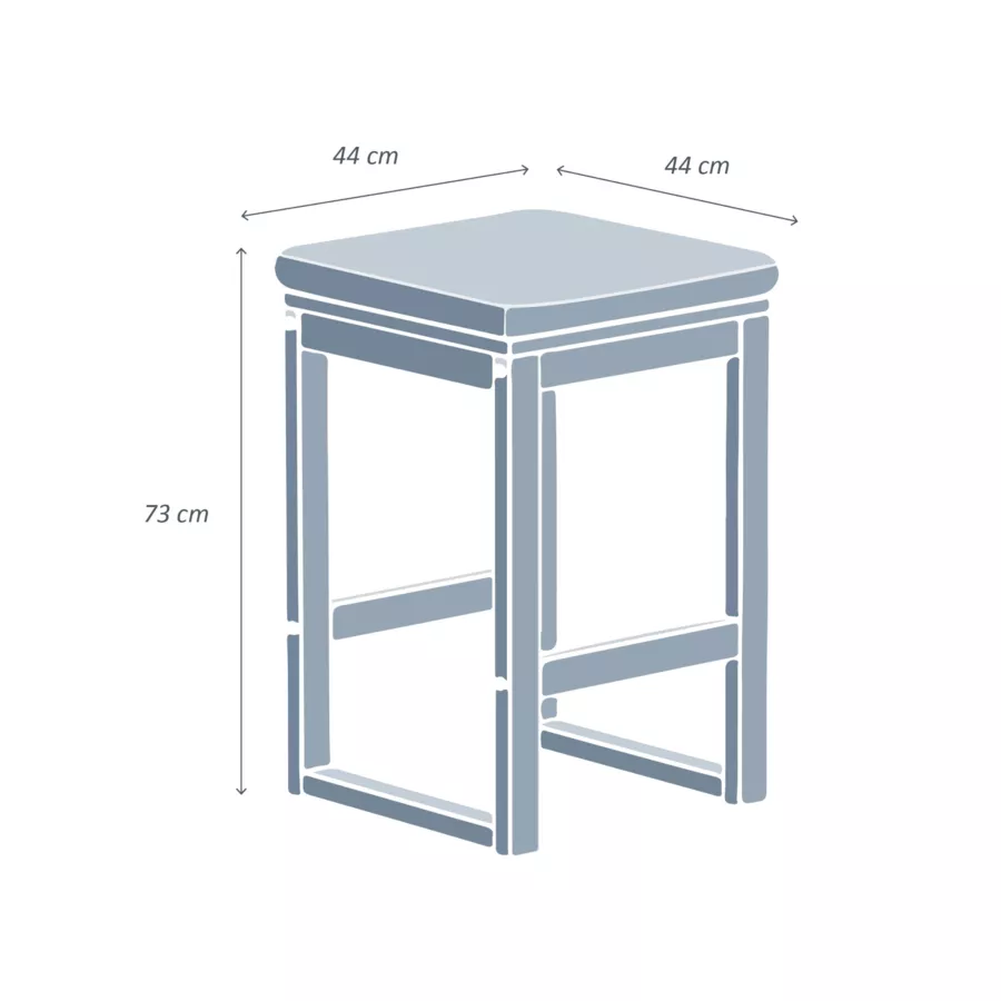  Lot de 2 tabourets hauts de jardin en bois d'acacia Bornéo Gris anthracite