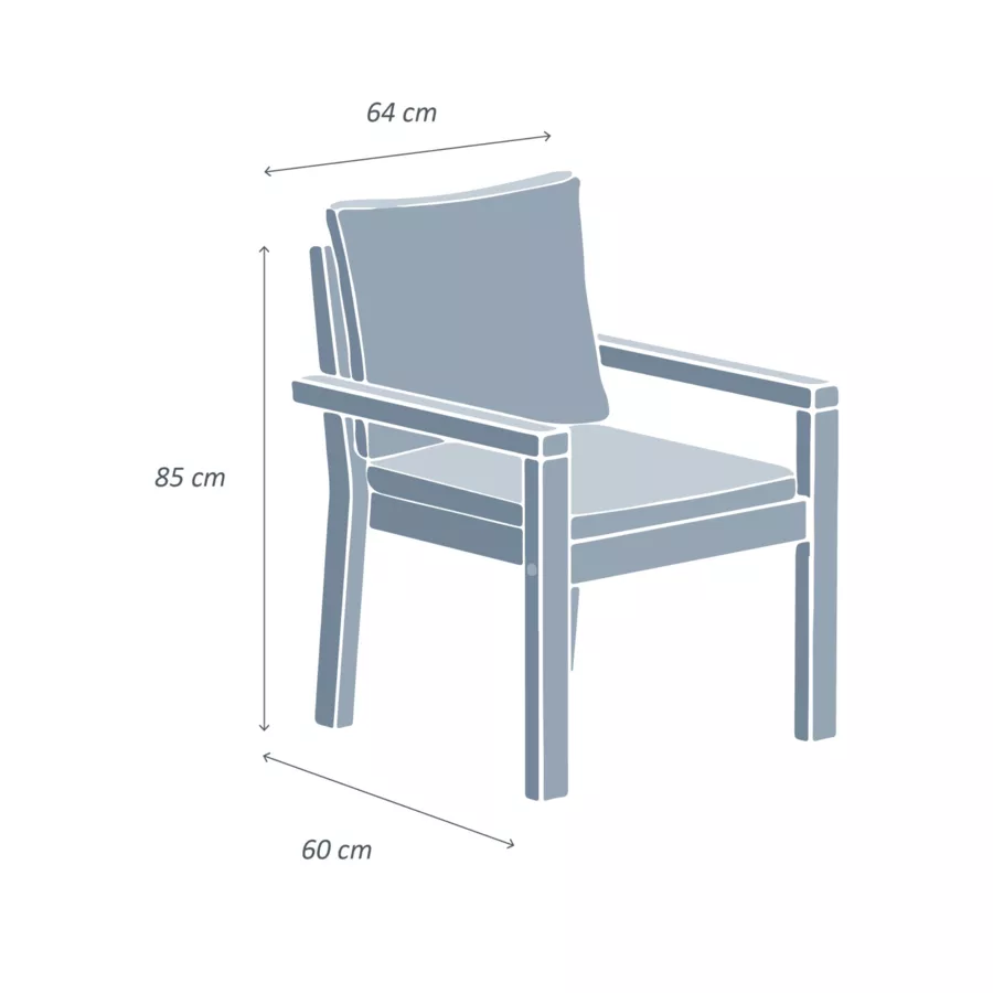 Lote de 2 sillones de jardí­n apilables de madera de acacia Bornéo Arena