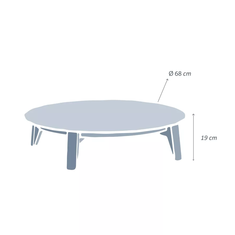 Salontafel rond (D68 cm) Monte Carlo - Antraciet