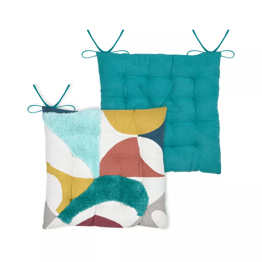 GALETTE DE CHAISE BLOKKEN MULTICOLORE 38X38