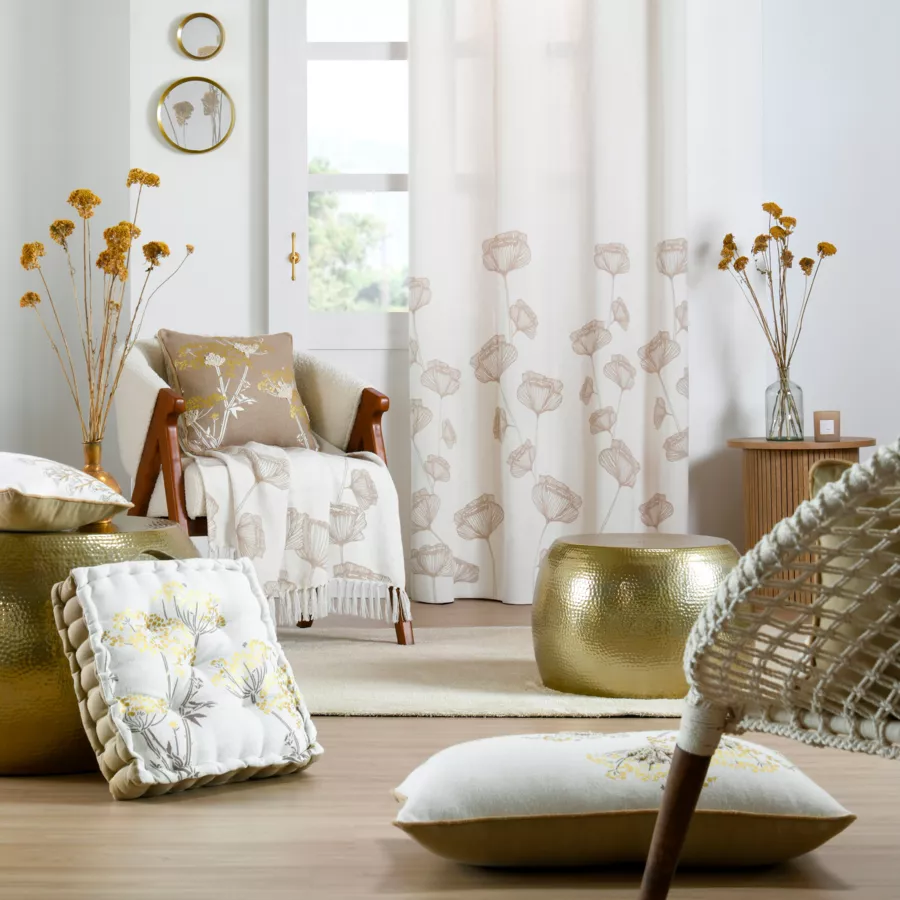 PLAID ORIANA NATUREL 125X150