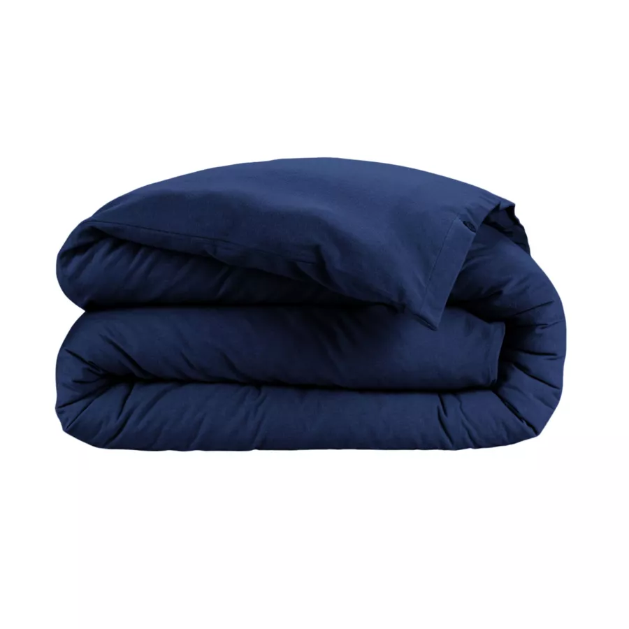 Housse de couette flanelle de coton (200 x 200 cm) Nina Bleu nuit