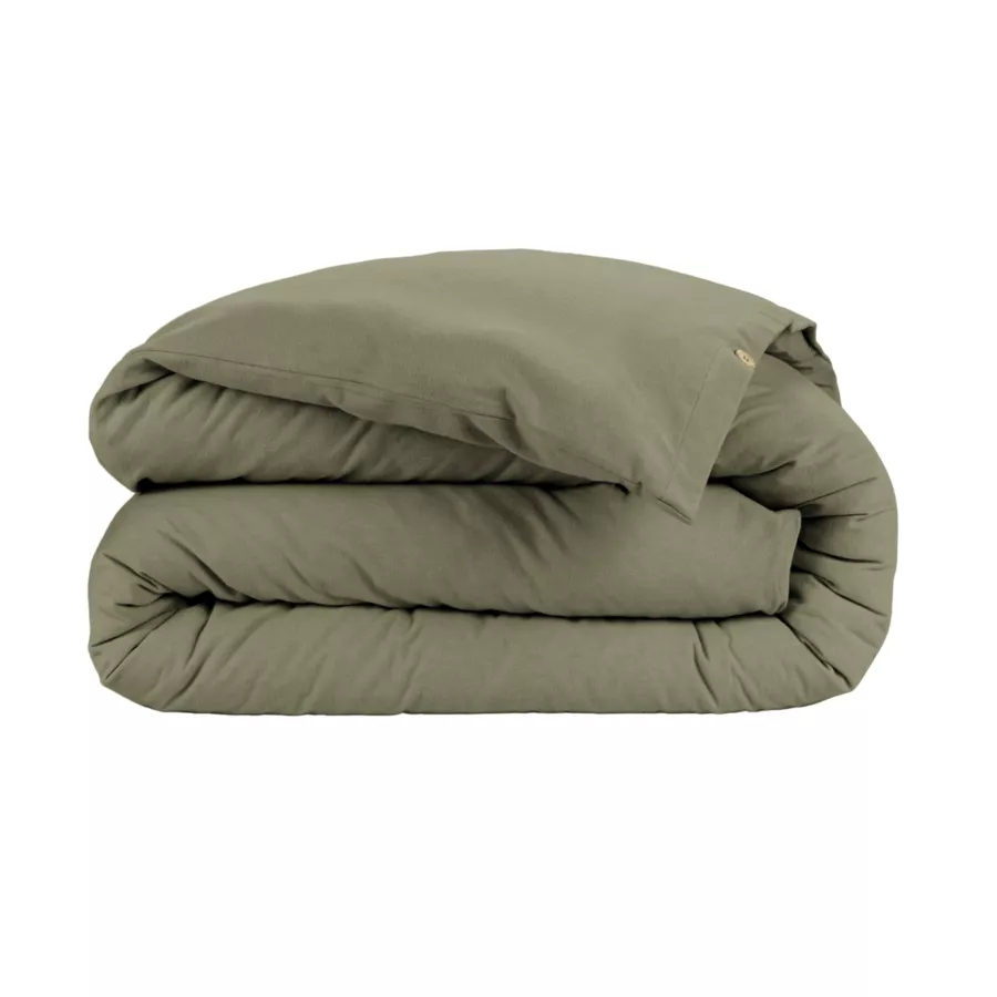 Housse de couette flanelle de coton (200 x 200 cm) Nina Vert romarin