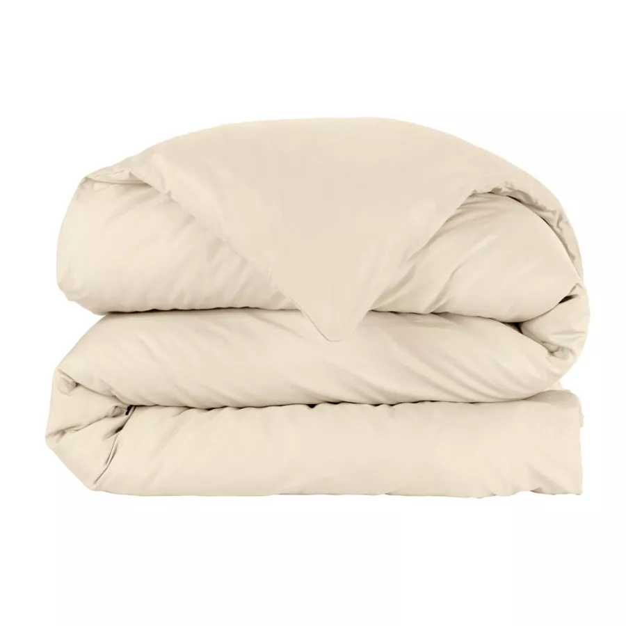 Funda nórdica de algodón percal (140 cm) Cali Beige lino