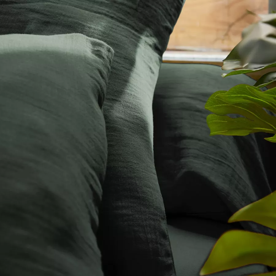 Drap housse gaze de coton (140 x 200 cm) Gaïa Vert Sapin