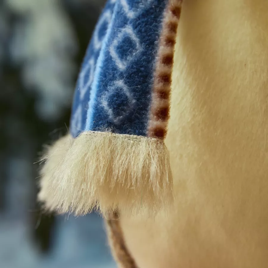 Pinguino di Natale (H26 cm) Igloo sciarpa azzurra