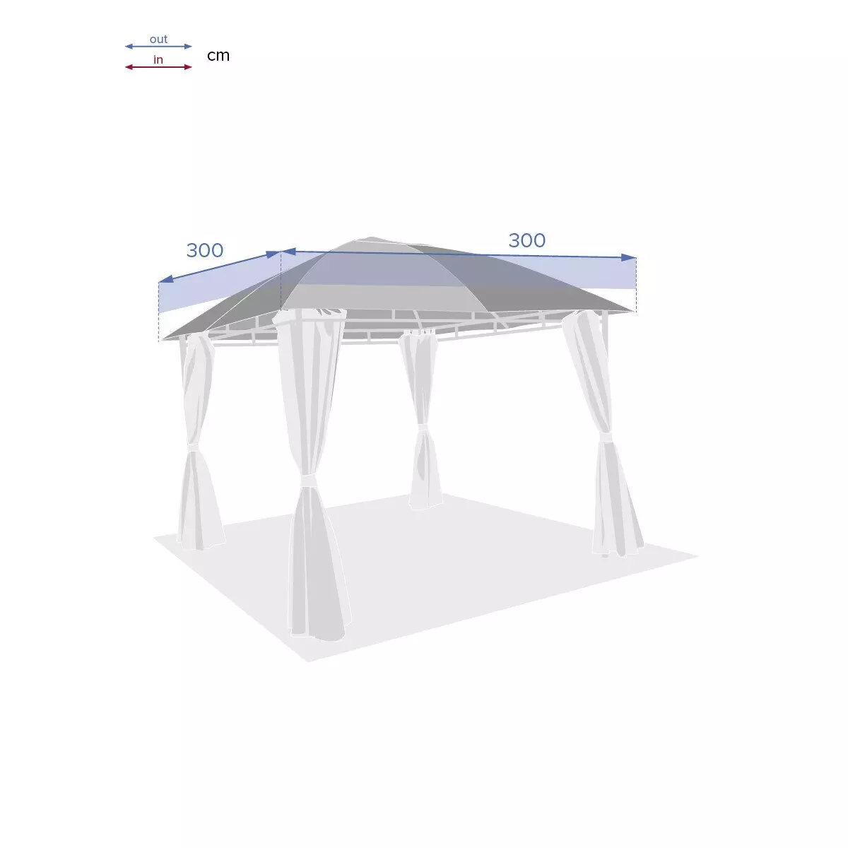 Telo gazebo Sawara (3 x 3 m) - Avorio 3