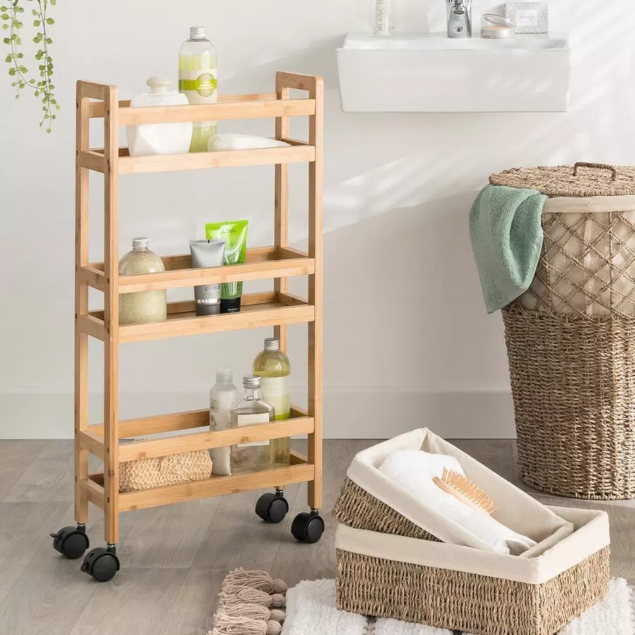 Scaffale 3 ripiani bambù Pia Marrone 1