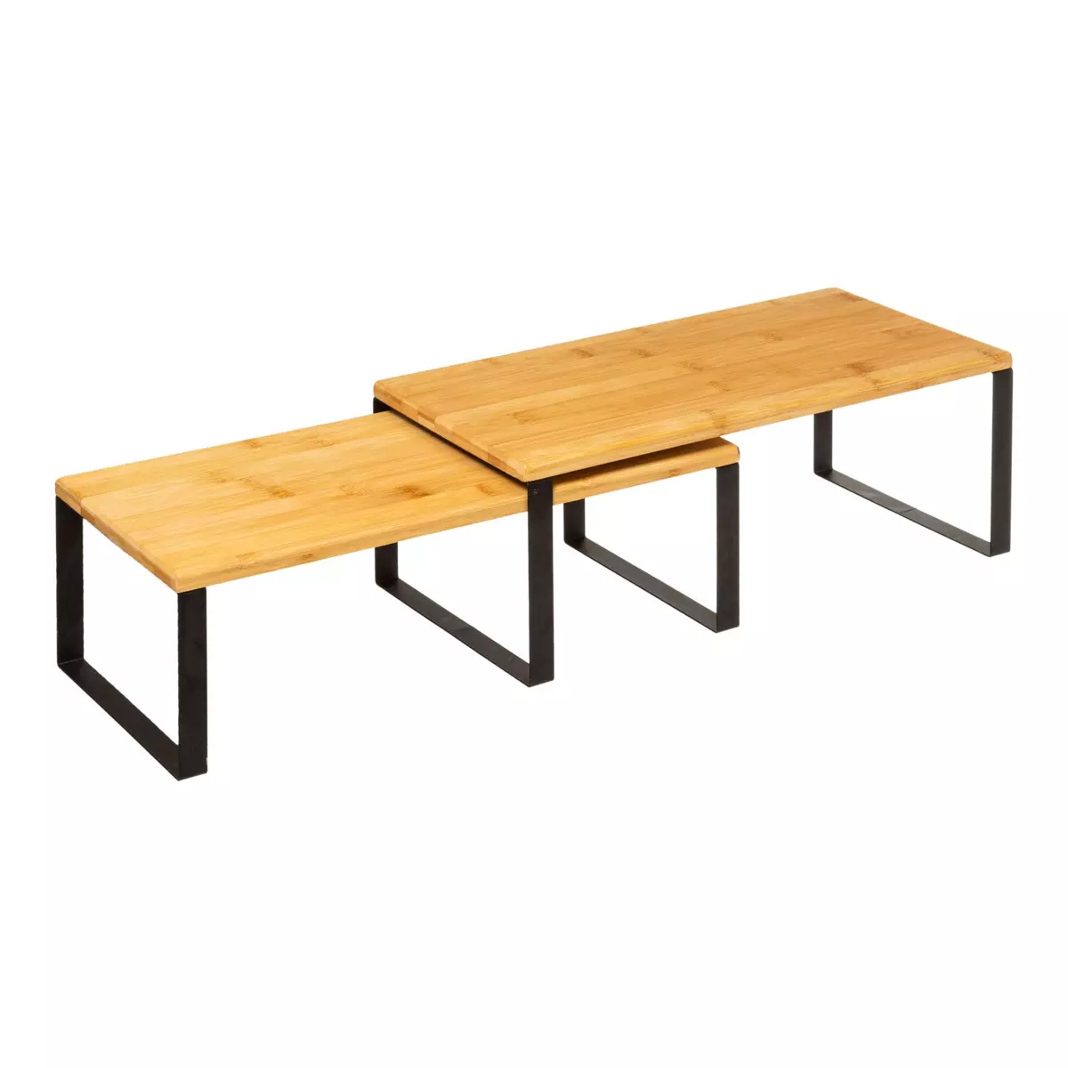 Lot de 2 étagères gigognes Blackbambou Noir 3