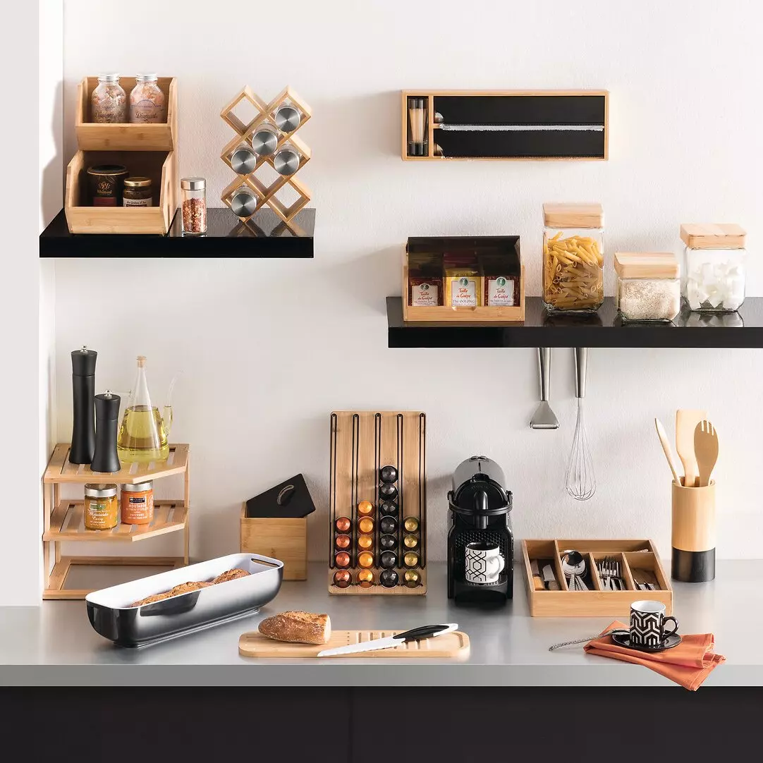 Eckregal aus Bambus Naturfarben 2