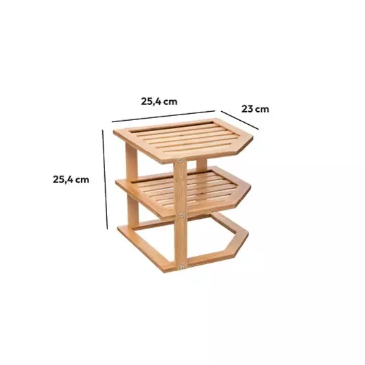Eckregal aus Bambus Naturfarben 4