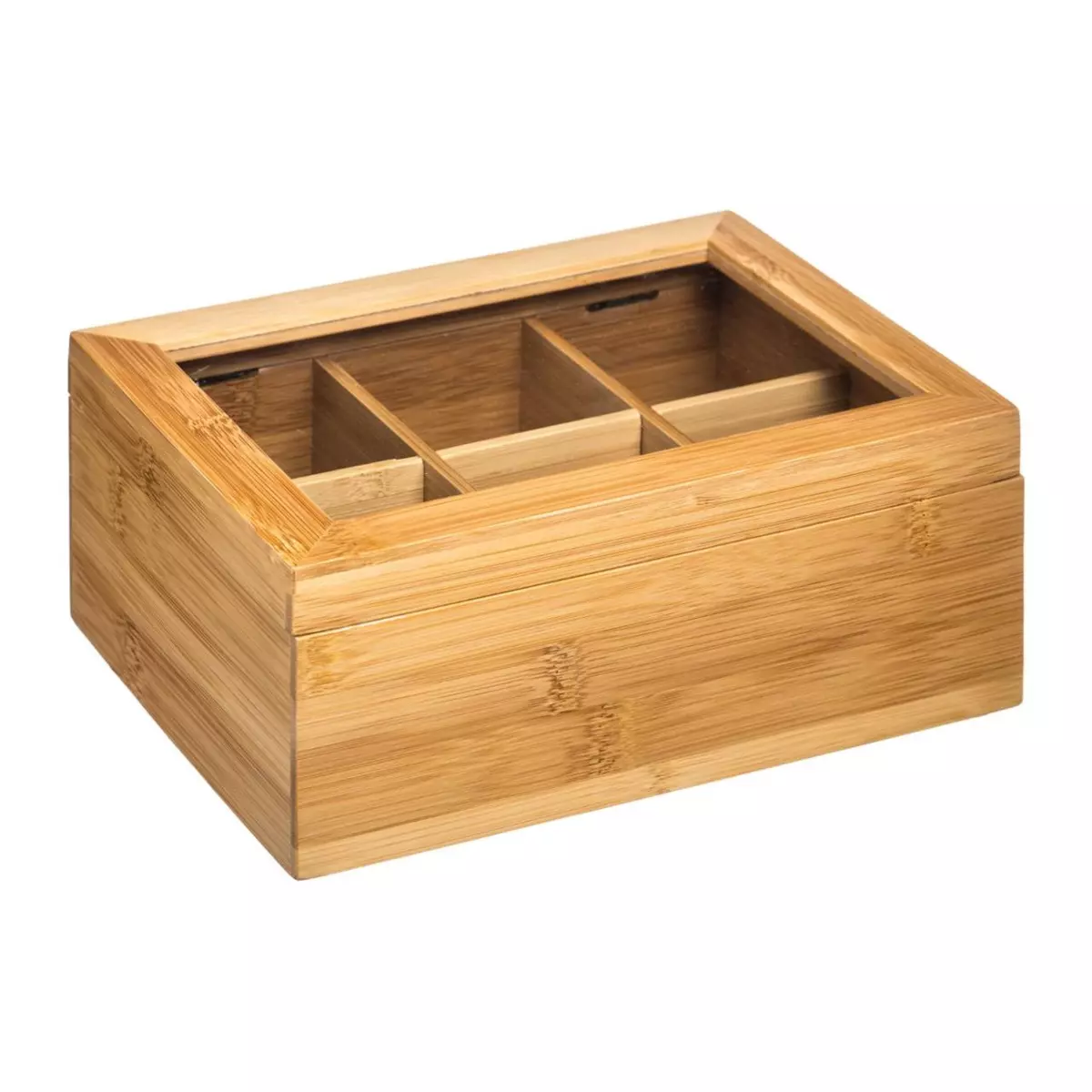 Caja de té de bambú Siao Natural marrón 2