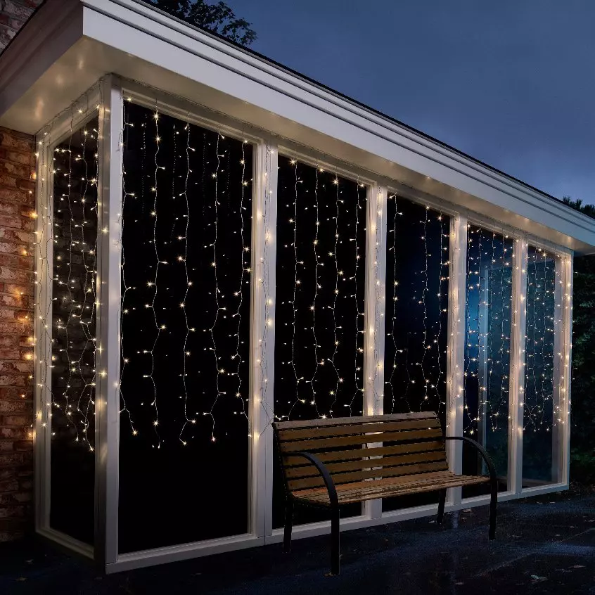 Rideau lumineux H1,50 m Super chaser Blanc chaud 240 LED 1