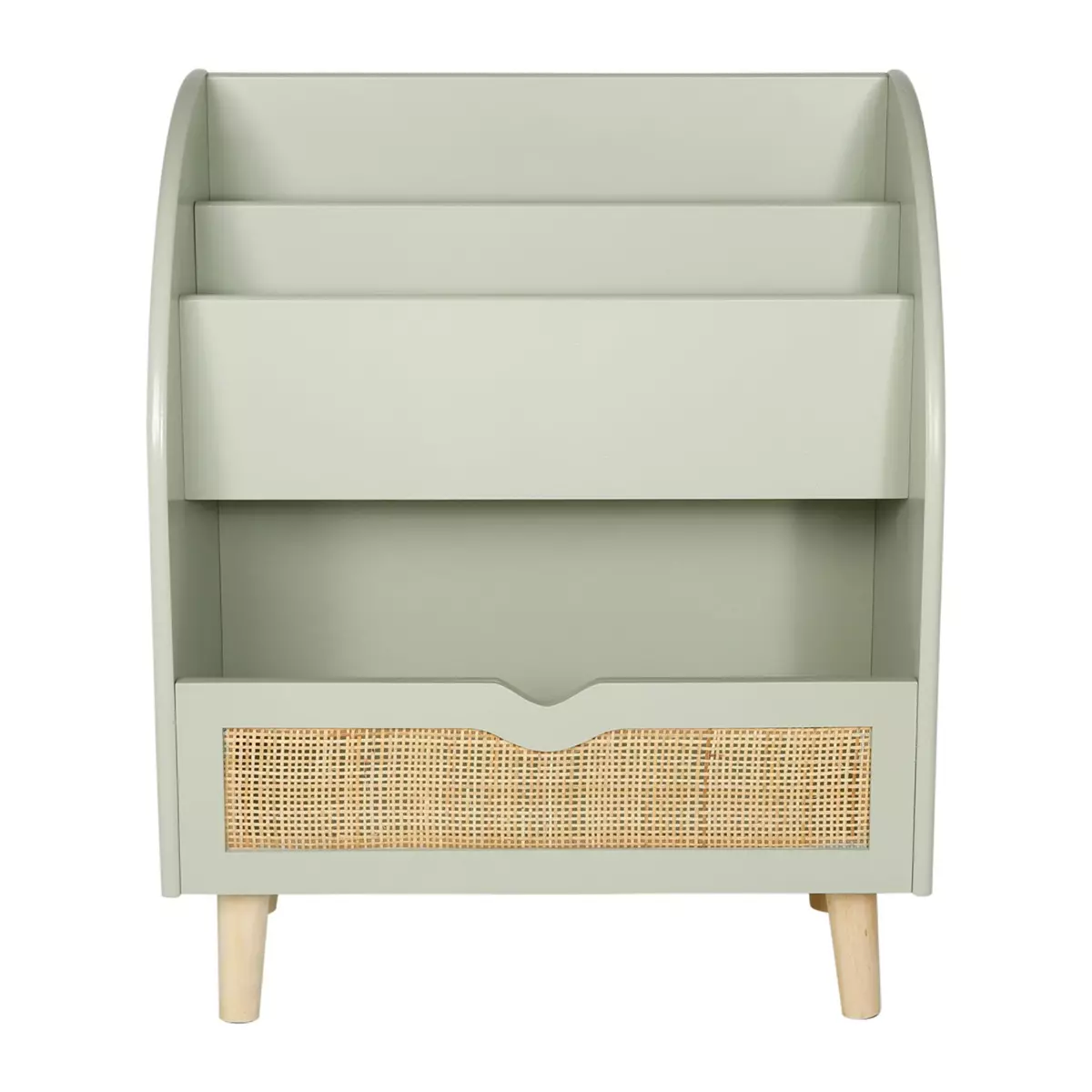 Bibliothèque enfant cannage César Verte 2